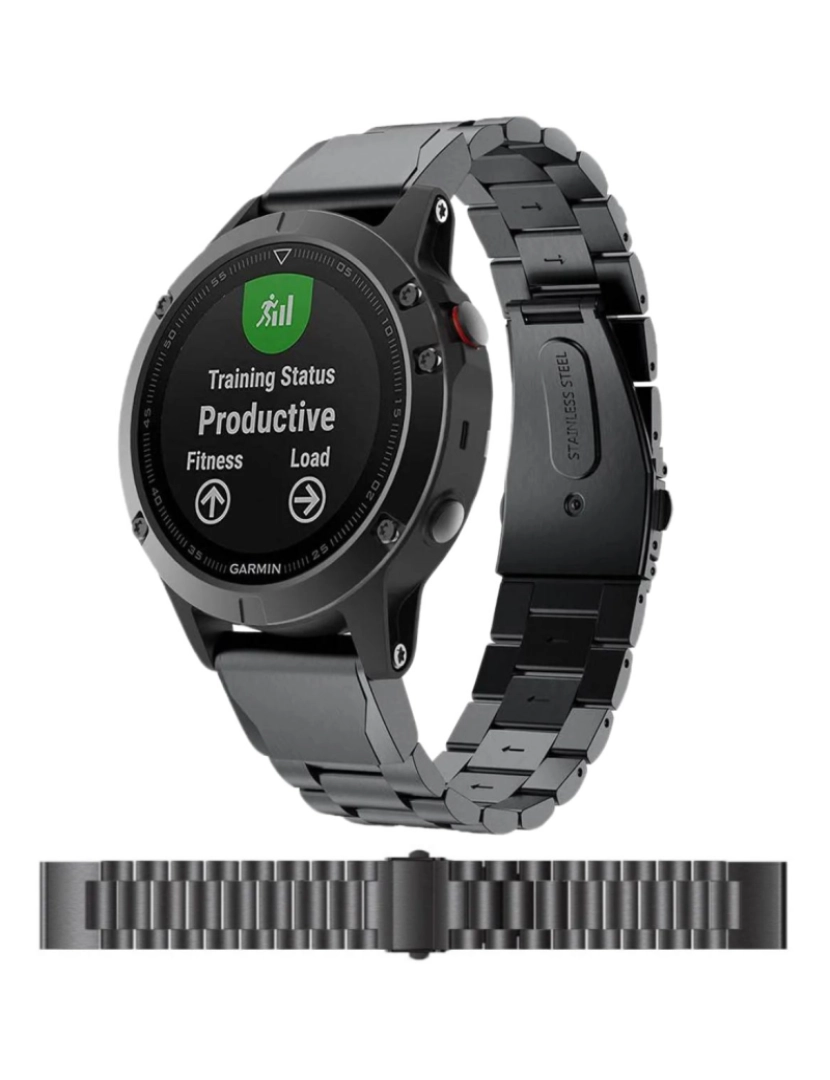 imagem de Bracelete em aço inoxidável para Garmin Epix Pro 42mm (Gen 2) Preto2