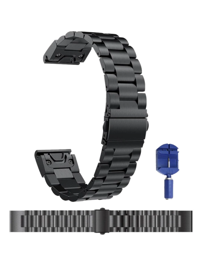 imagem de Bracelete em aço inoxidável para Garmin Epix Pro 42mm (Gen 2) Preto3