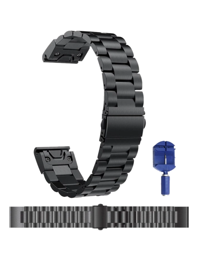 imagem de Bracelete em aço inoxidável para Garmin Fenix 5S Plus Preto3