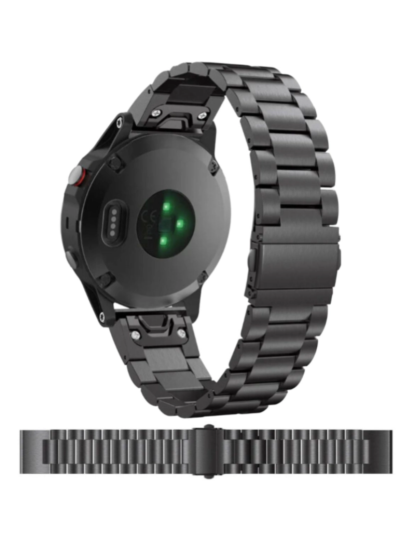 imagem de Bracelete em aço inoxidável para Garmin Fenix 6X Pro Solar Preto1