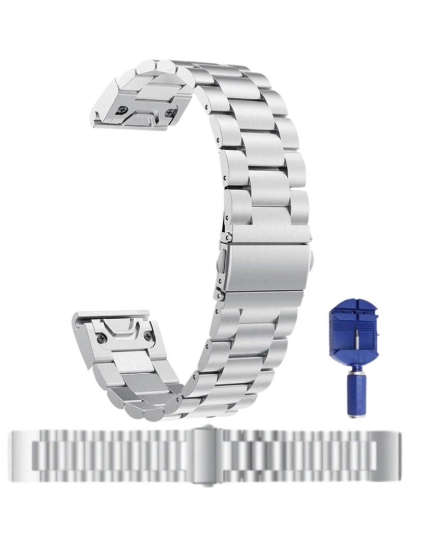 imagem de Bracelete em aço inoxidável para Garmin Fenix 8S Prata3