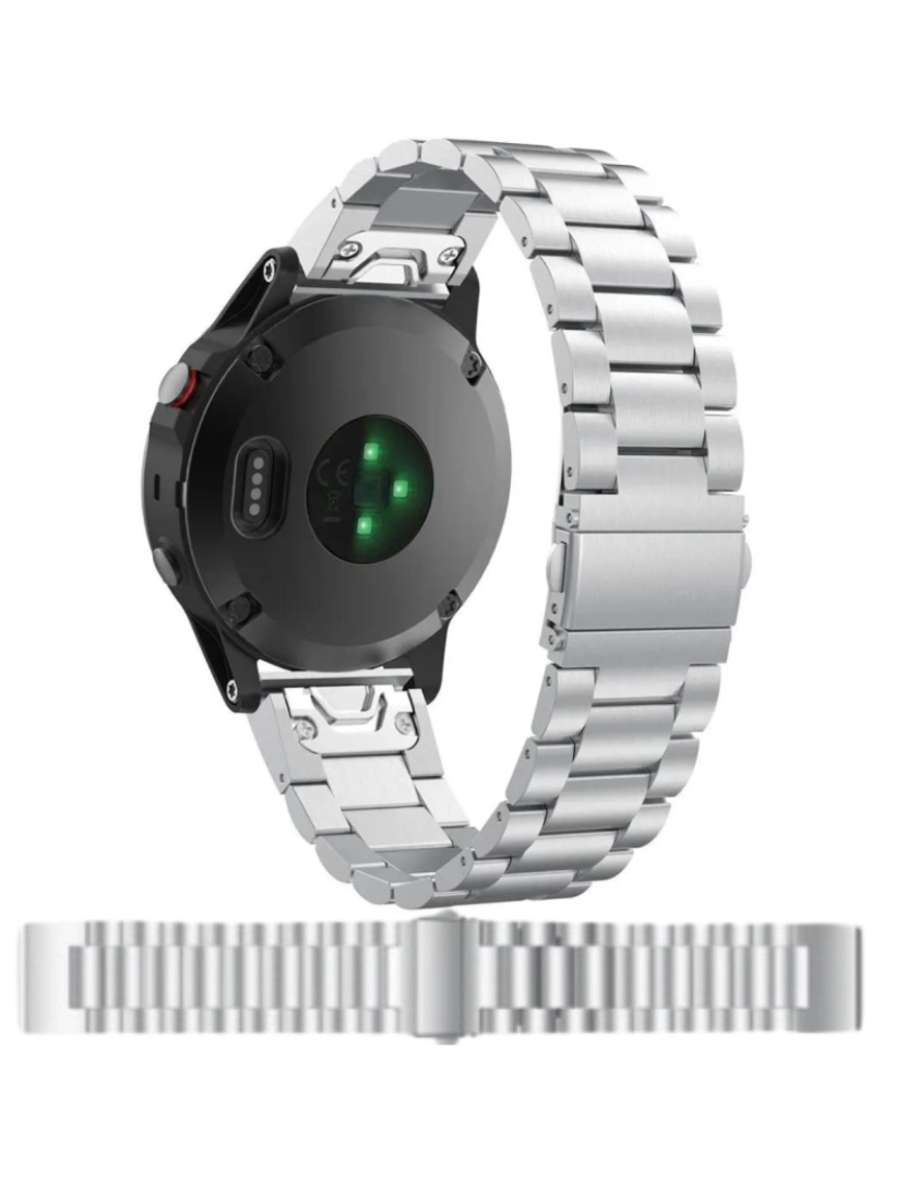 imagem de Bracelete em aço inoxidável para Garmin Fenix 6 Pro Solar Prata1