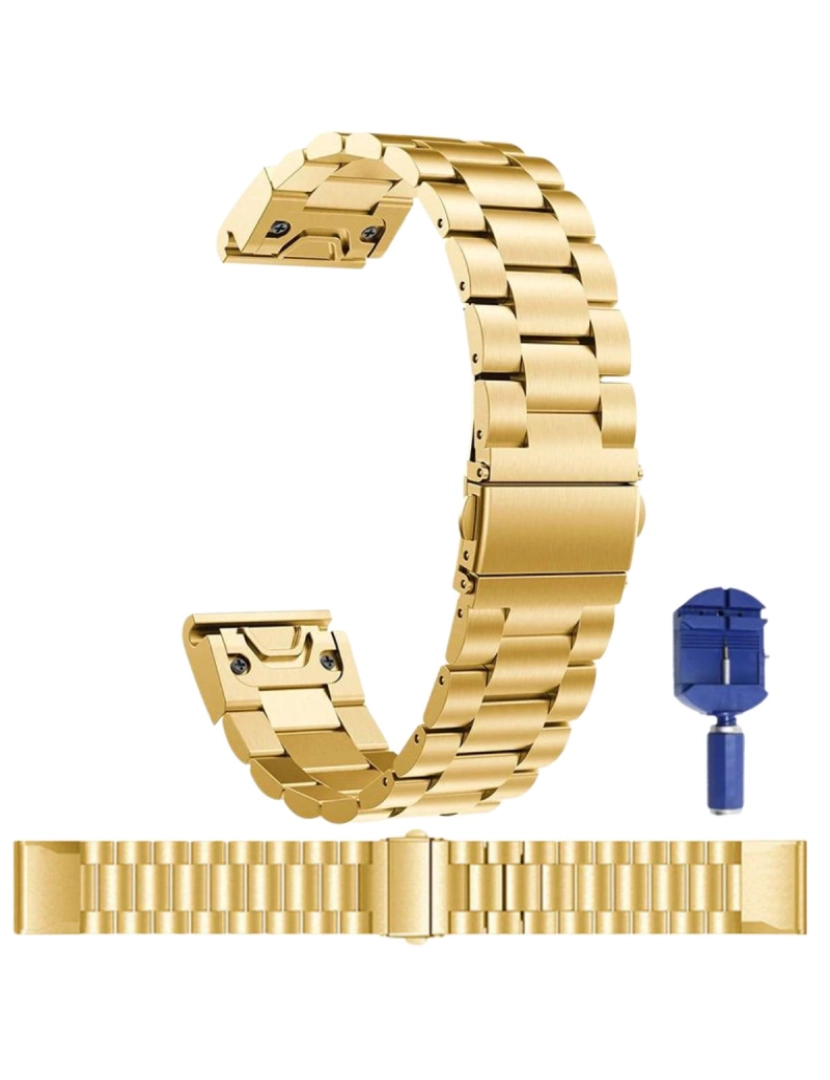 imagem de Bracelete em aço inoxidável para Garmin Fenix 5S Plus Gold3