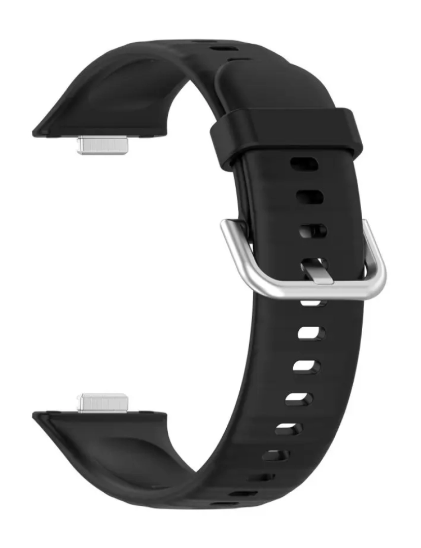 imagem de Pack 2x bracelete silicone fecho metal para Huawei Watch Fit 3 Branco e Preto3