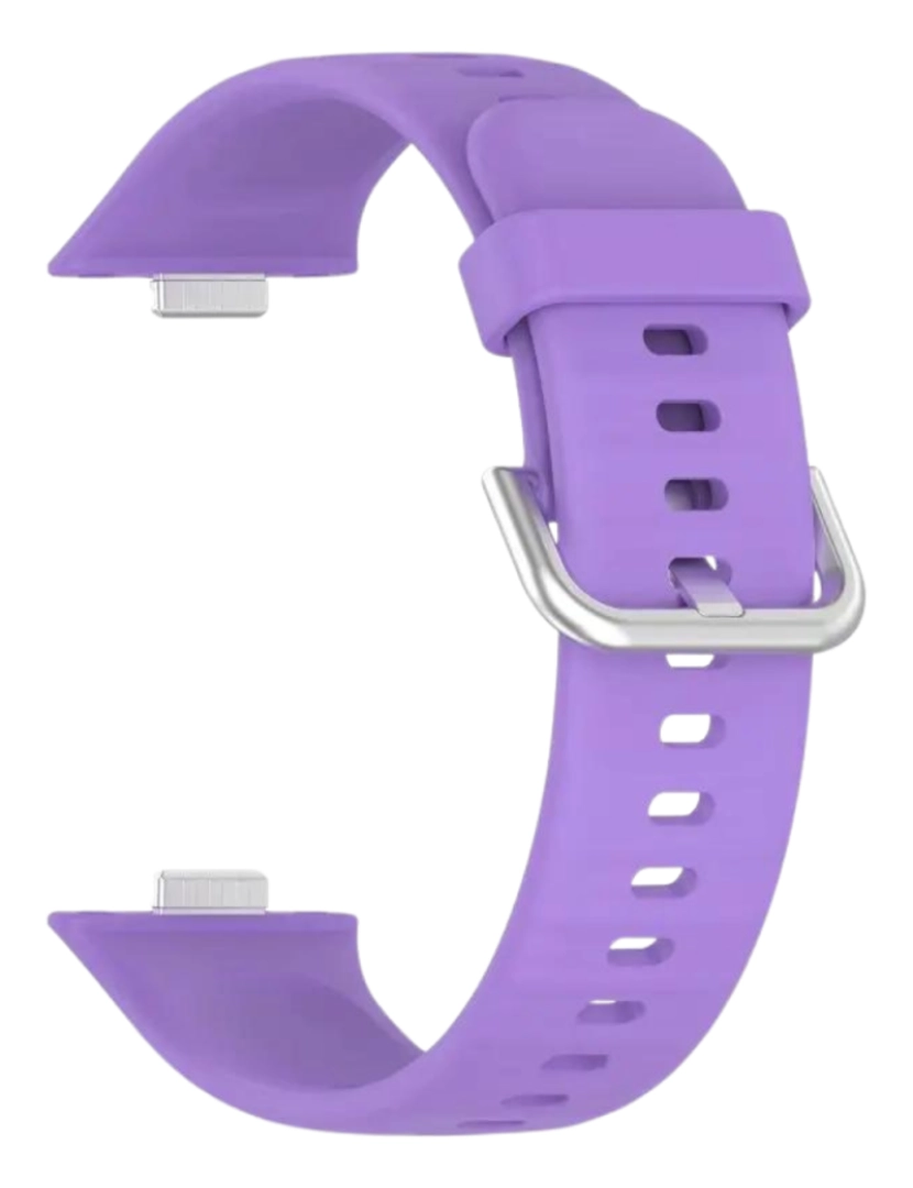 imagem de Pack 2x bracelete silicone fecho metal para Huawei Watch Fit 3 Branco e Roxo3