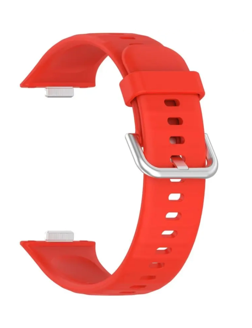 imagem de Pack 2x bracelete silicone fecho metal para Huawei Watch Fit 3 Branco e Vermelho3