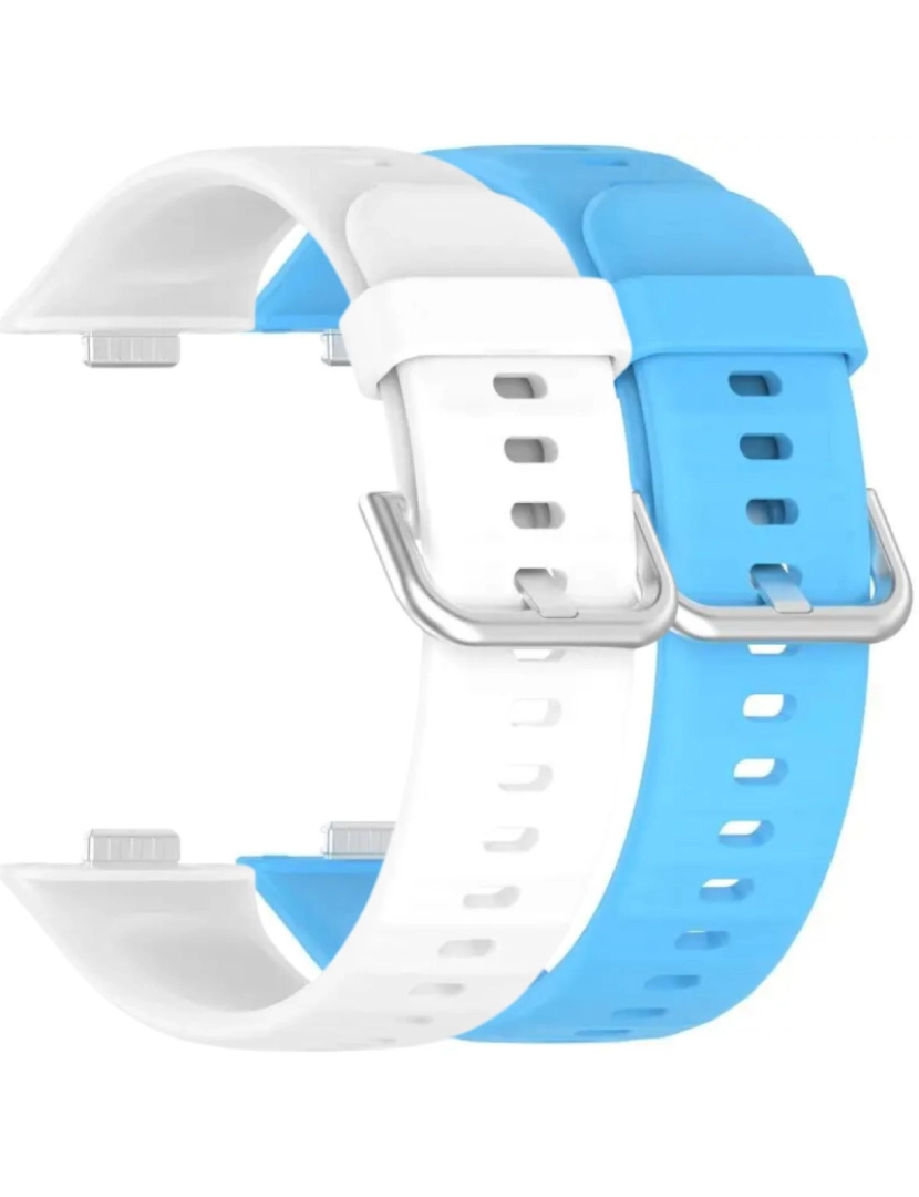 Antiimpacto! - Pack 2x bracelete silicone fecho metal para Huawei Watch Fit 3 Branco e Azul