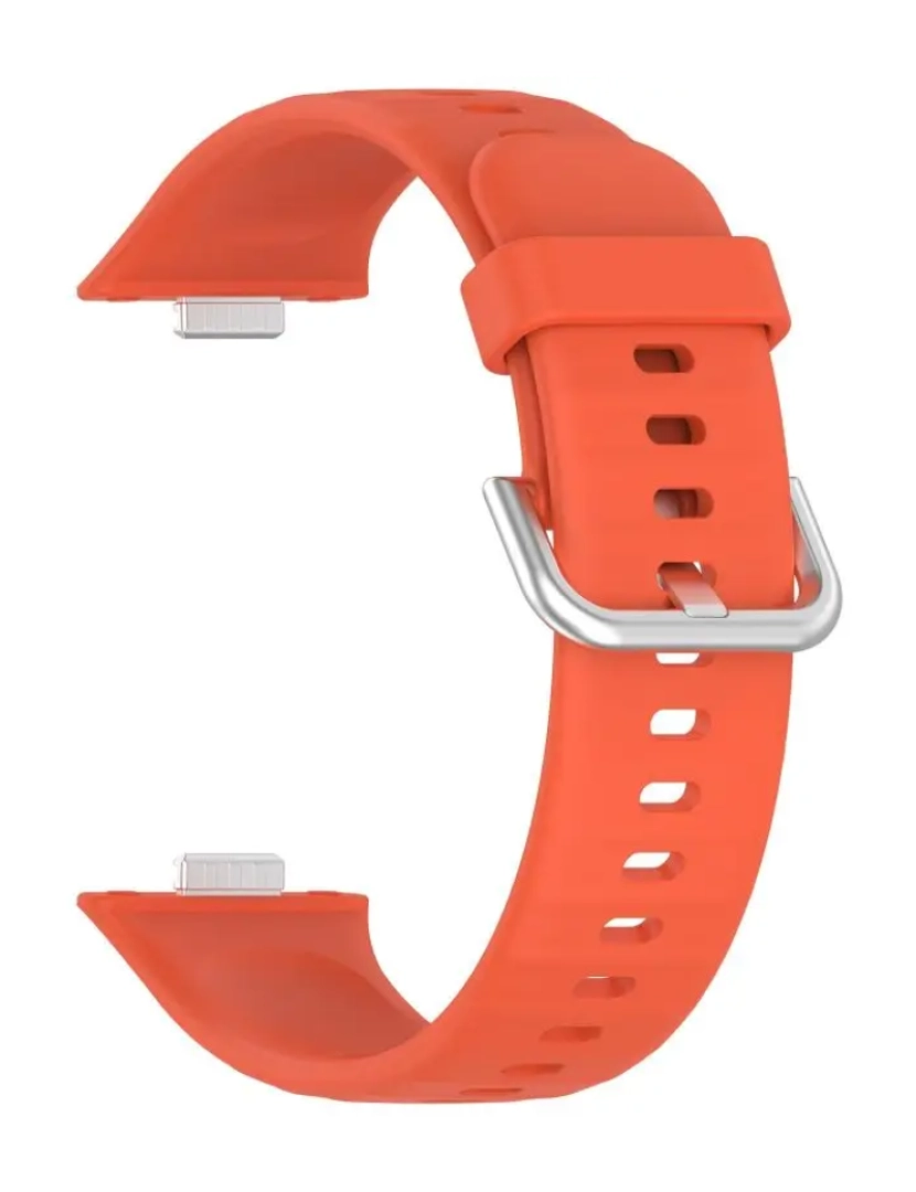 imagem de Pack 2x bracelete silicone fecho metal para Huawei Watch Fit 3 Branco e Laranja3