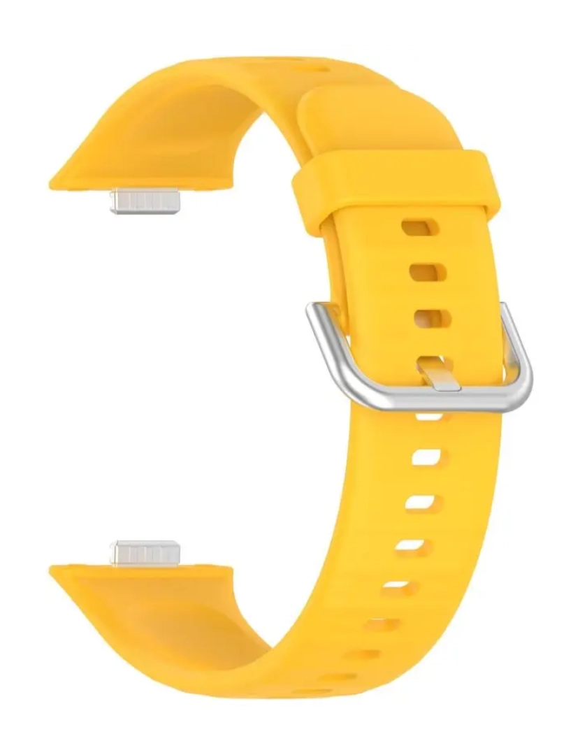 imagem de Pack 2x bracelete silicone fecho metal para Huawei Watch Fit 3 Branco e Amarelo3