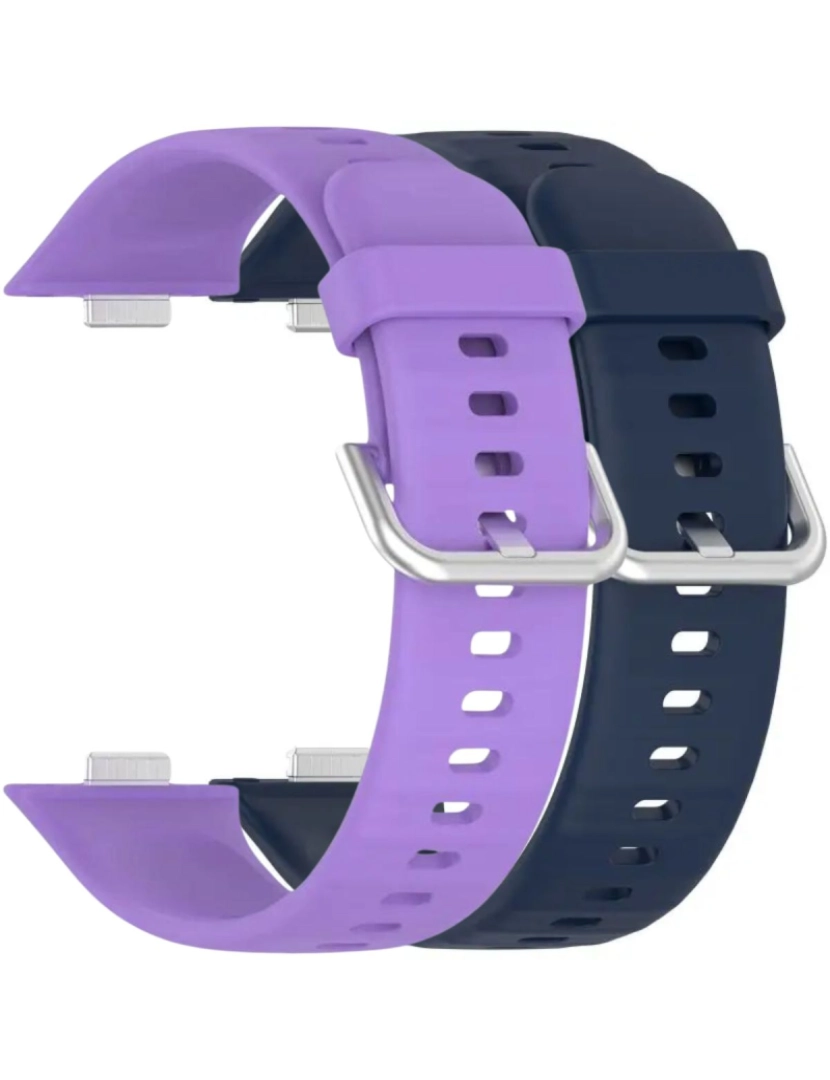 Antiimpacto! - Pack 2x bracelete silicone fecho metal para Huawei Watch Fit 3 Roxo e Azul Meia Noite