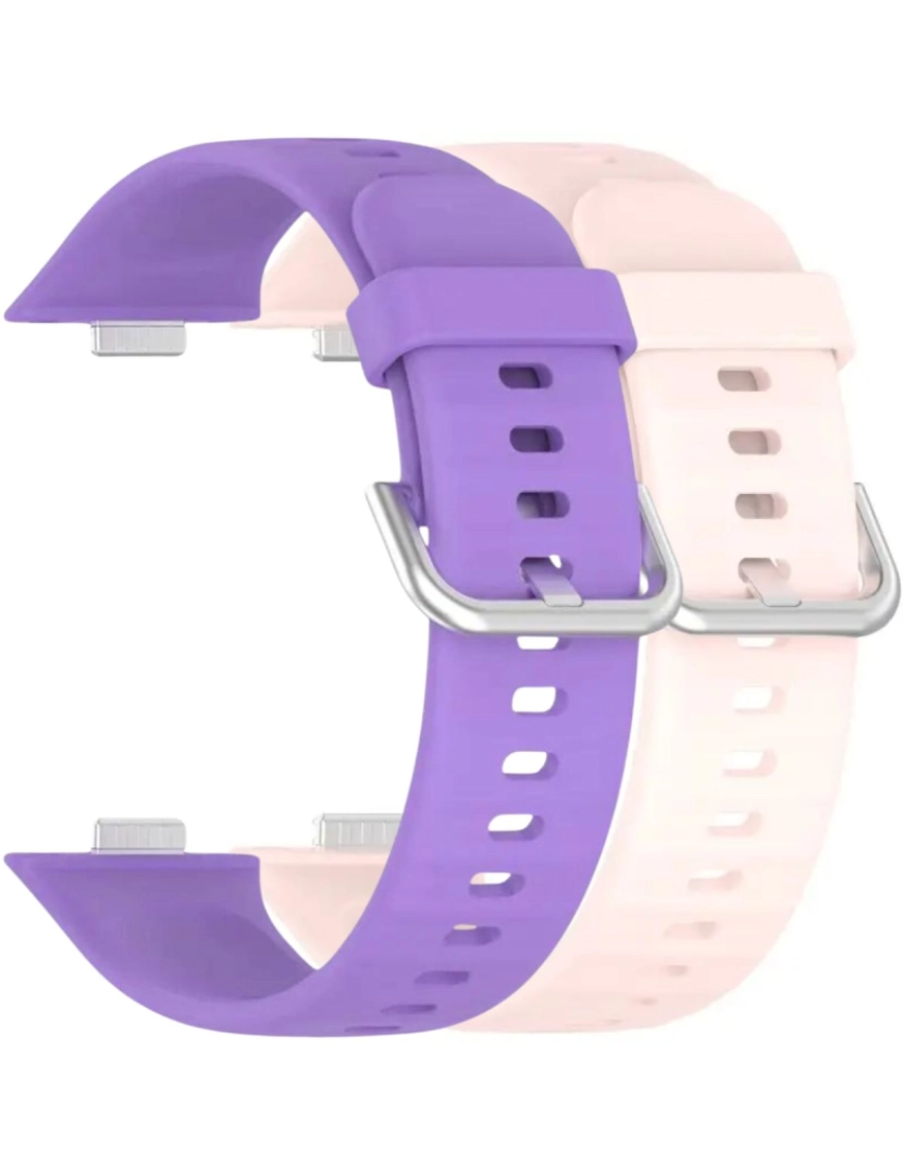 imagem de Pack 2x bracelete silicone fecho metal para Huawei Watch Fit 3 Roxo e Rosa1