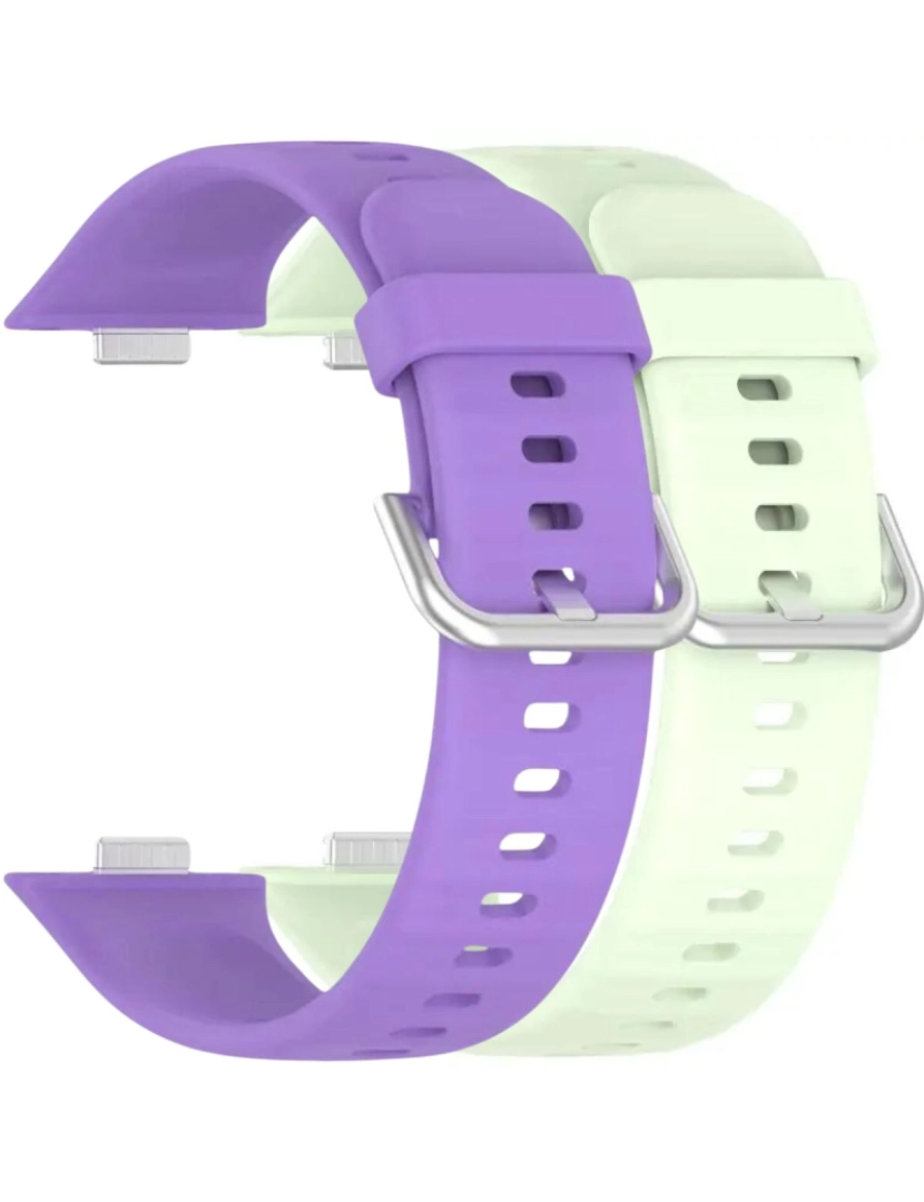 imagem de Pack 2x bracelete silicone fecho metal para Huawei Watch Fit 3 Roxo e Verde Claro1