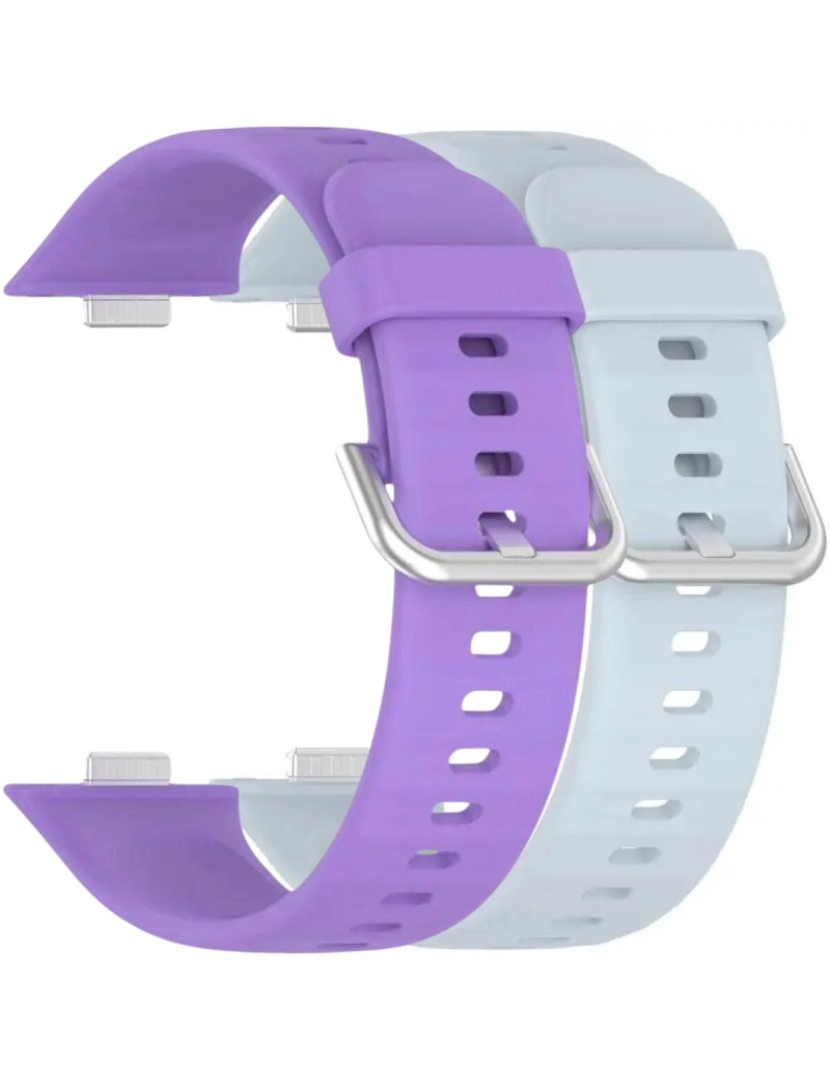 imagem de Pack 2x bracelete silicone fecho metal para Huawei Watch Fit 3 Roxo e Azul Claro1