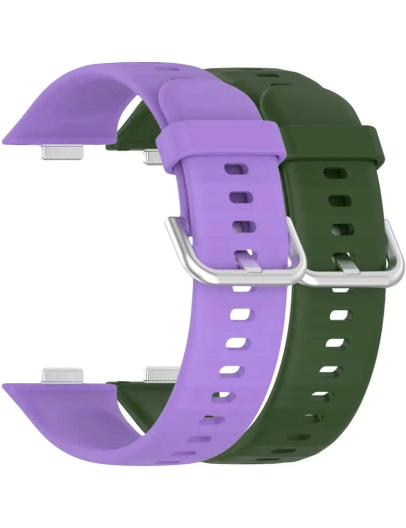 imagem de Pack 2x bracelete silicone fecho metal para Huawei Watch Fit 3 Roxo e Verde1