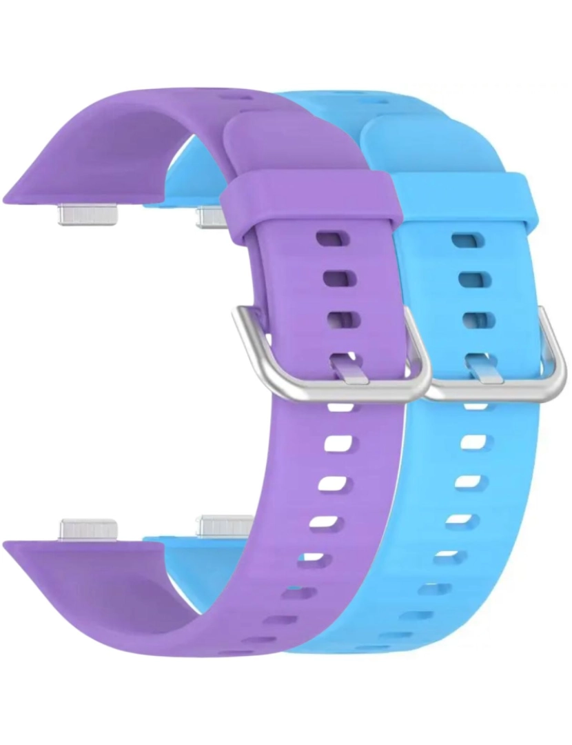 imagem de Pack 2x bracelete silicone fecho metal para Huawei Watch Fit 3 Roxo e Azul1