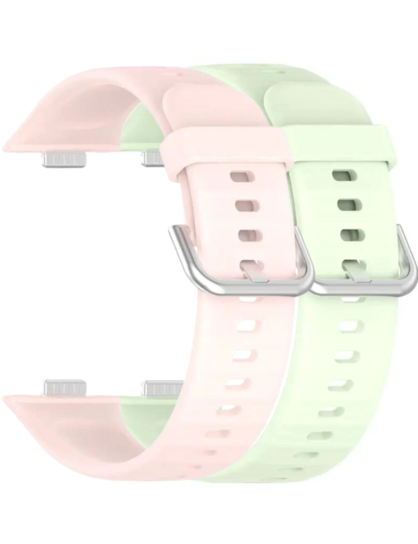 Antiimpacto! - Pack 2x bracelete silicone fecho metal para Huawei Watch Fit 3 Rosa e Verde Claro