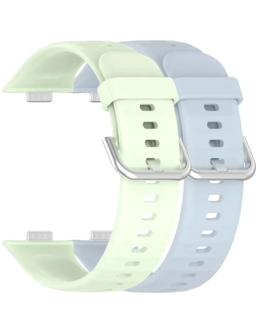 imagem de Pack 2x bracelete silicone fecho metal para Huawei Watch Fit 3 Verde Claro e Azul Claro1