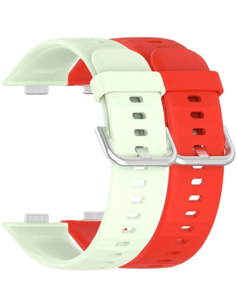 Antiimpacto! - Pack 2x bracelete silicone fecho metal para Huawei Watch Fit 3 Verde Claro e Vermelho