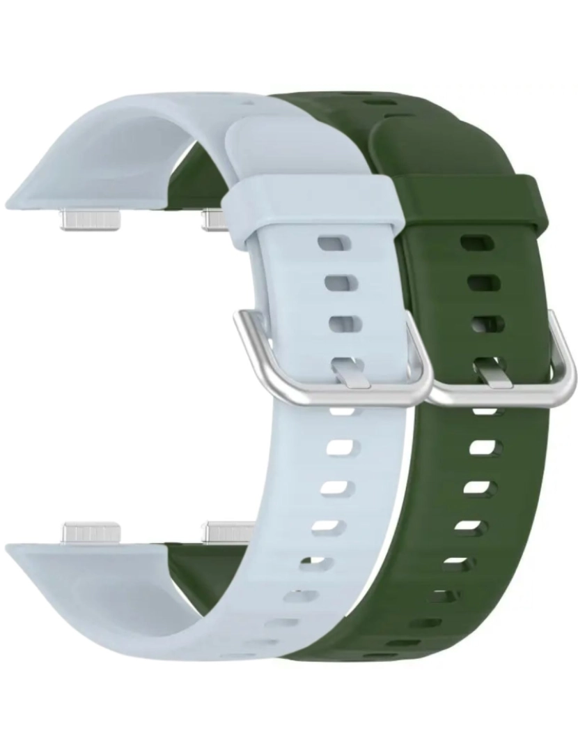 imagem de Pack 2x bracelete silicone fecho metal para Huawei Watch Fit 3 Azul Claro e Verde1