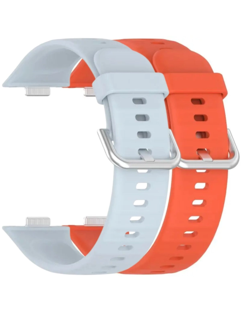 Antiimpacto! - Pack 2x bracelete silicone fecho metal para Huawei Watch Fit 3 Azul Claro e Laranja