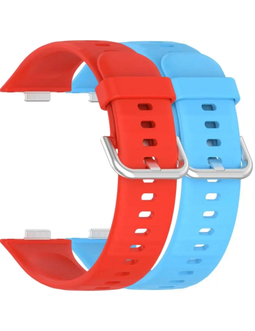 imagem de Pack 2x bracelete silicone fecho metal para Huawei Watch Fit 3 Vermelho e Azul1