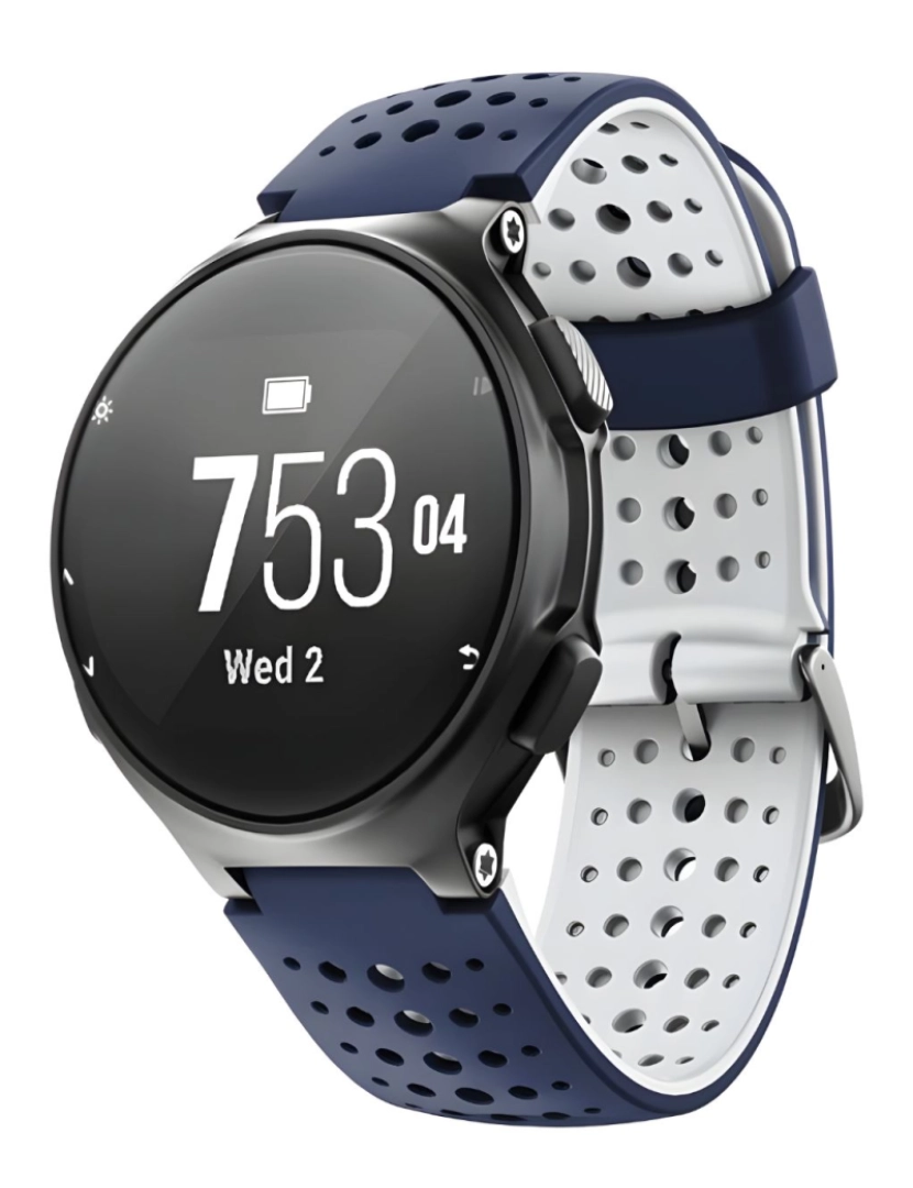 imagem de Bracelete em silicone respirável para Garmin Forerunner 735XT Azul claro e branco2