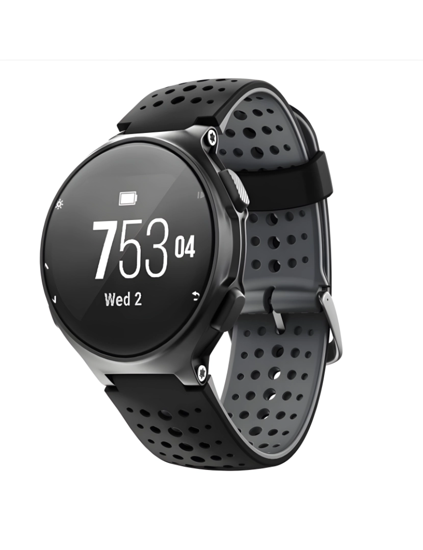 imagem de Bracelete em silicone respirável para Garmin Forerunner 735XT Preto e Cinza2