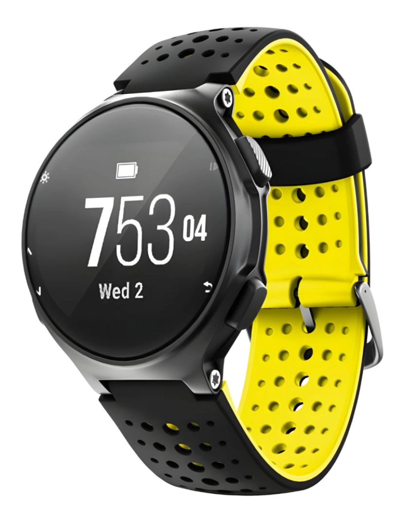 imagem de Bracelete em silicone respirável para Garmin Forerunner 735XT Preto e amarelo2