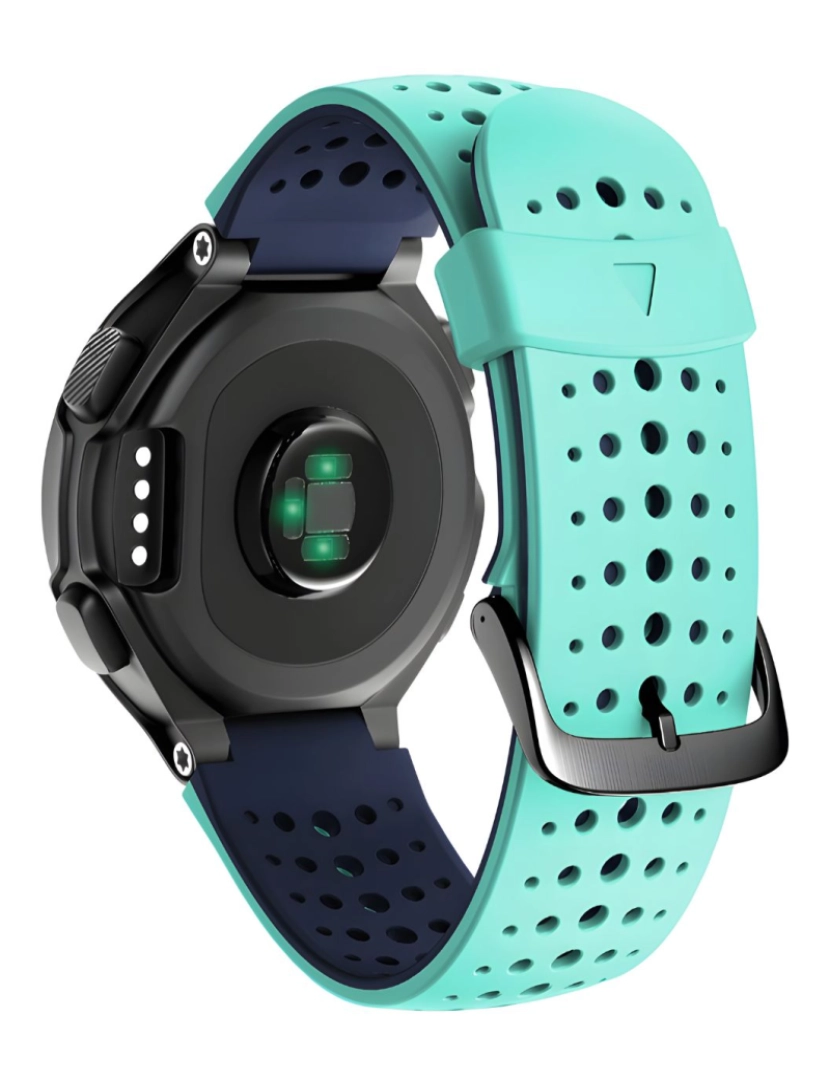 Antiimpacto! - Bracelete em silicone respirável para Garmin Forerunner 735XT Turquesa e Azul escuro