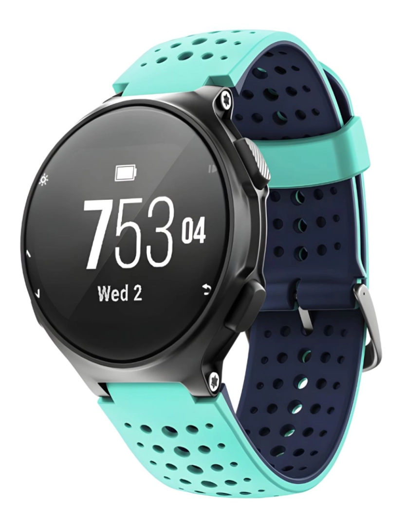 imagem de Bracelete em silicone respirável para Garmin Forerunner 735XT Turquesa e Azul escuro2