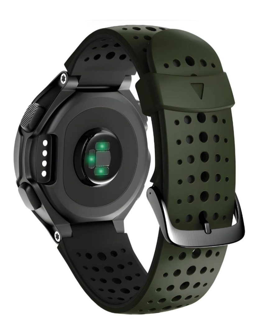 Antiimpacto! - Bracelete em silicone respirável para Garmin Forerunner 735XT Verde escuro e Preto