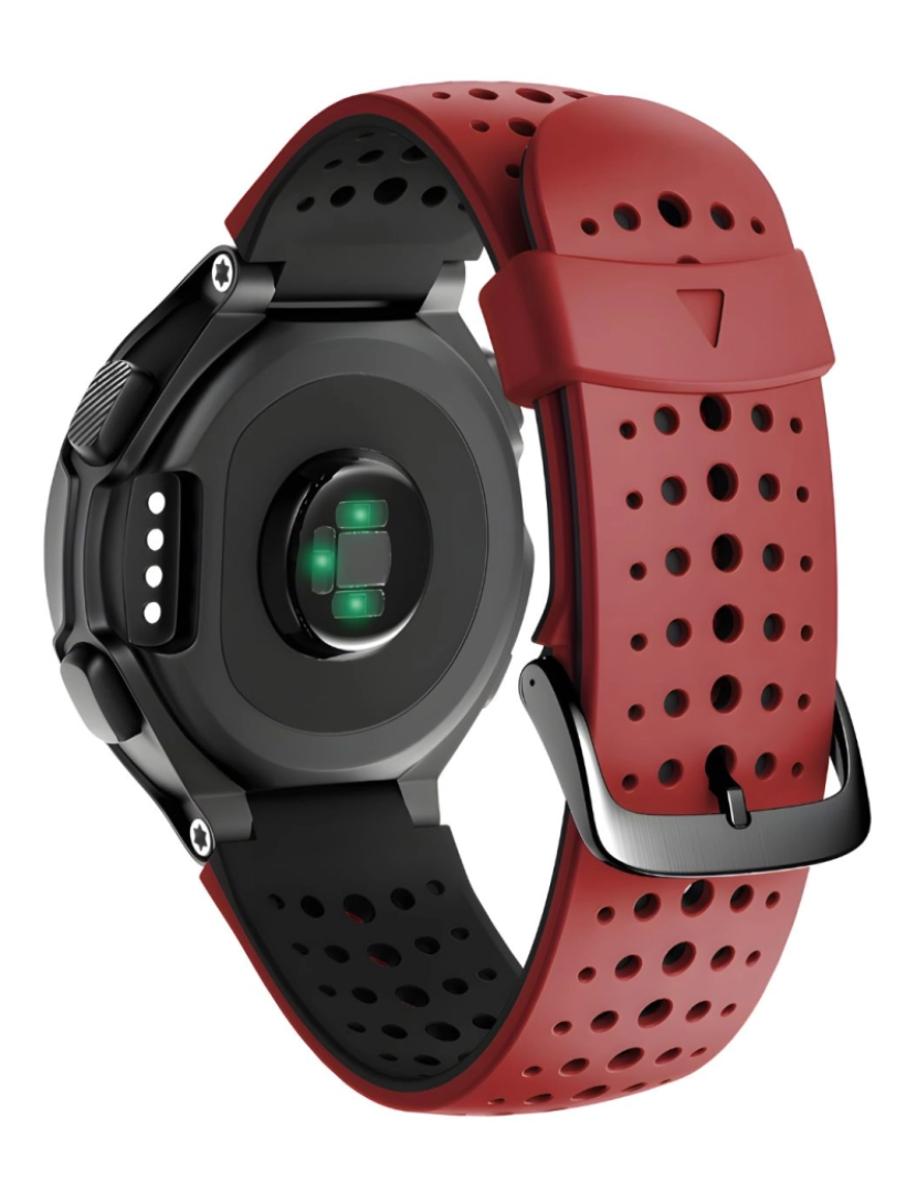 Antiimpacto! - Bracelete em silicone respirável para Garmin Forerunner 735XT Vermelho e Preto