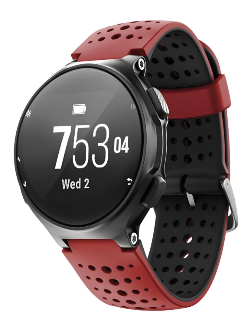 imagem de Bracelete em silicone respirável para Garmin Forerunner 735XT Vermelho e Preto2