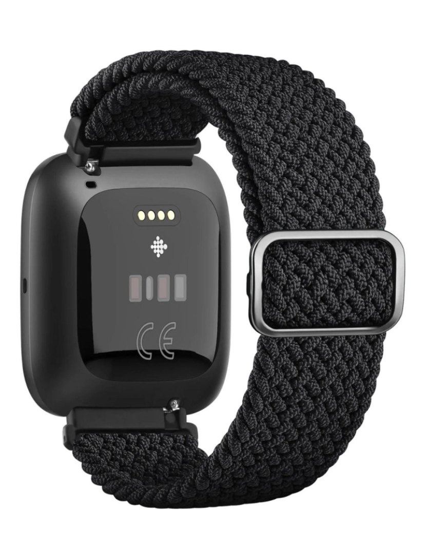 imagem de Bracelete em Nylon trançada ajustável para Fitbit Versa Preto1