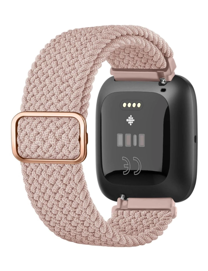 imagem de Bracelete em Nylon trançada ajustável para Fitbit Versa Rosa2