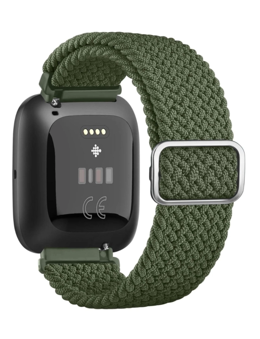 imagem de Bracelete em Nylon trançada ajustável para Fitbit Versa Verde escuro1