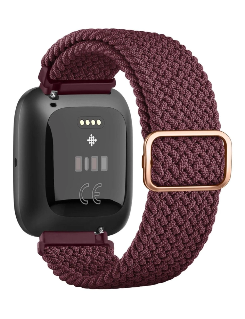 imagem de Bracelete em Nylon trançada ajustável para Fitbit Versa Vinho1