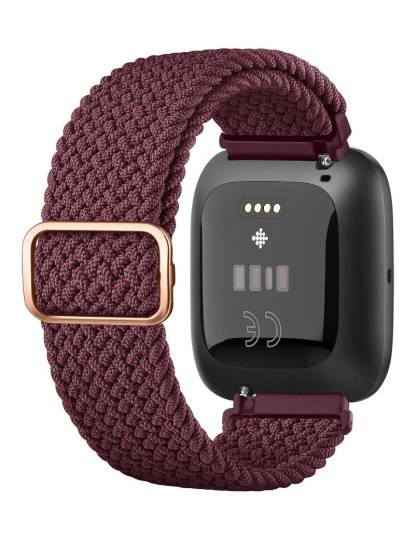 imagem de Bracelete em Nylon trançada ajustável para Fitbit Versa Vinho2