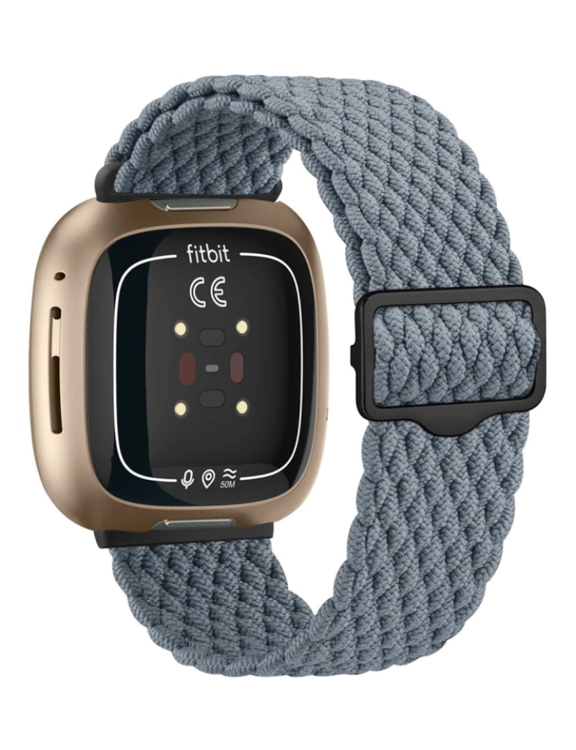 imagem de Bracelete em Nylon trançada ajustável para Fitbit Versa 3 Azul cinzento1