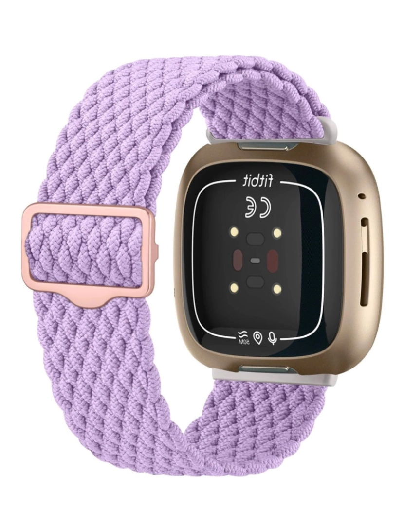 imagem de Bracelete em Nylon trançada ajustável para Fitbit Versa 3 Lavanda2