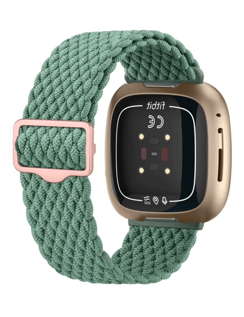 imagem de Bracelete em Nylon trançada ajustável para Fitbit Versa 3 Verde2