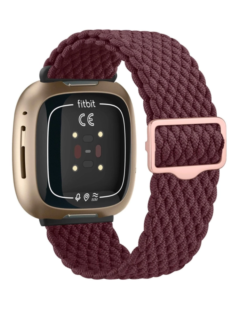 imagem de Bracelete em Nylon trançada ajustável para Fitbit Versa 3 Vinho1