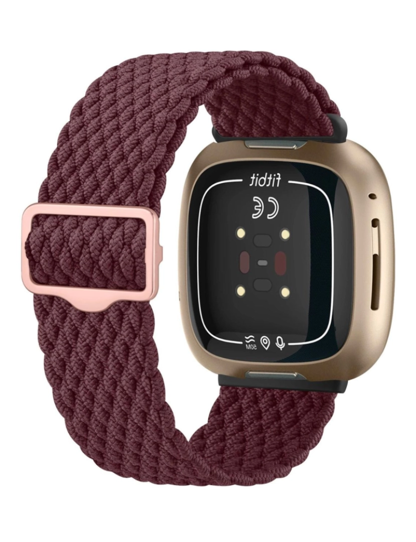 imagem de Bracelete em Nylon trançada ajustável para Fitbit Versa 3 Vinho2