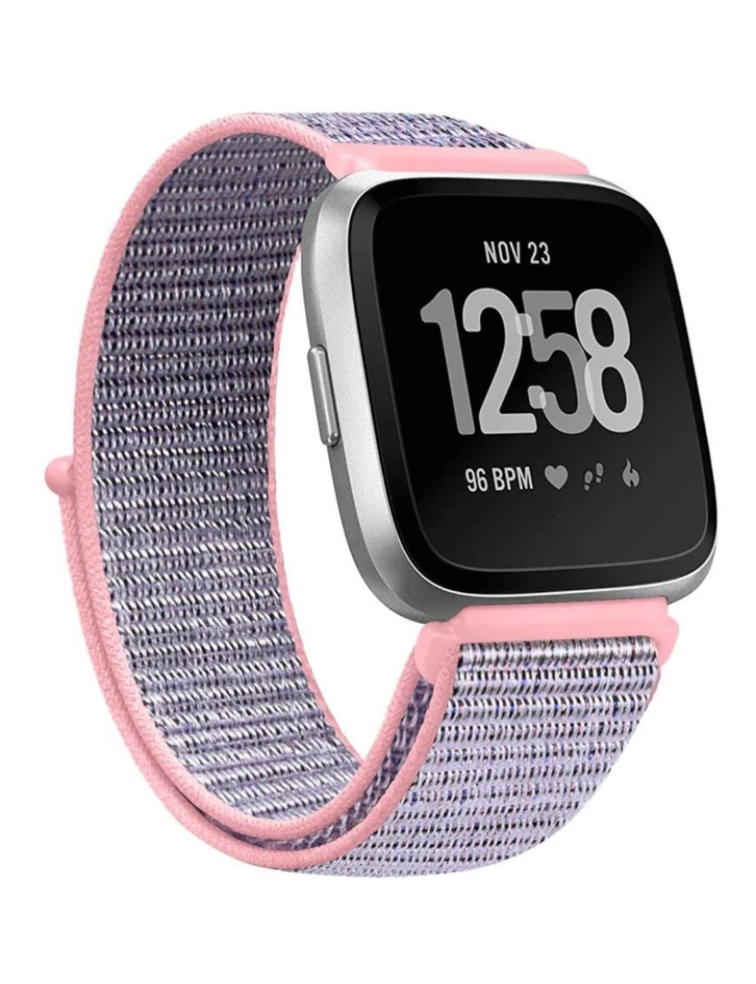 imagem de Bracelete Loop desportiva em nylon para Fitbit Versa 3 Rosa areia1