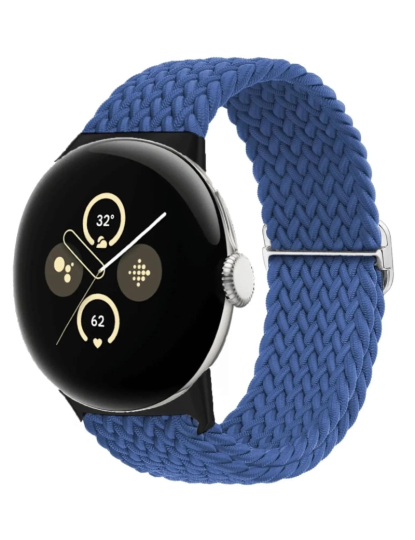 Antiimpacto! - Bracelete em Nylon trançada ajustável para Google Pixel Watch Azul