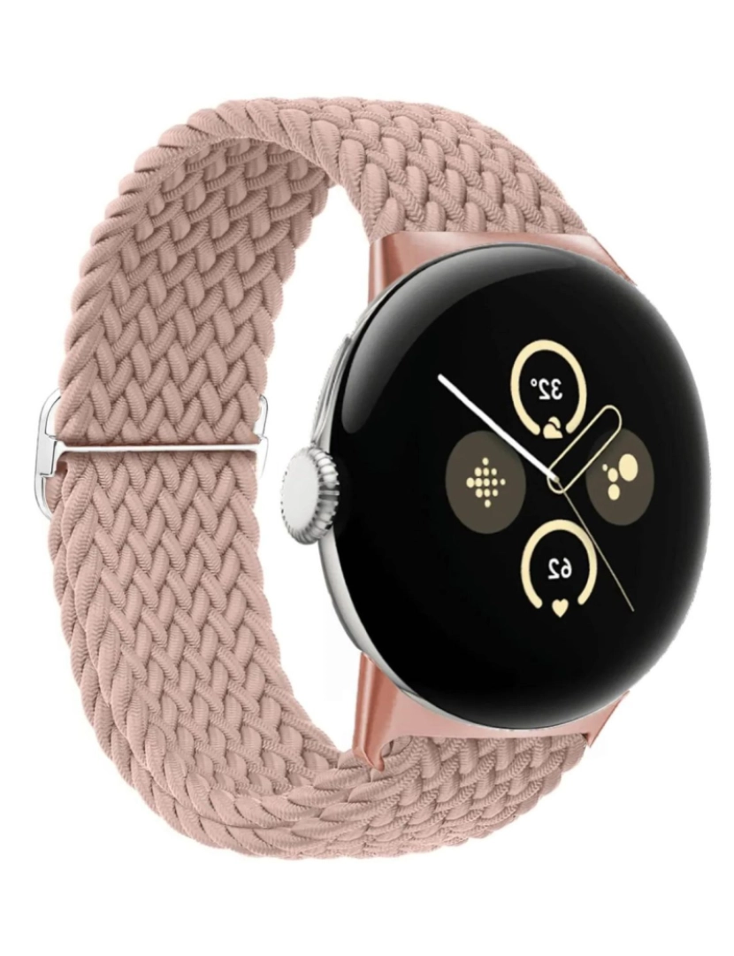 imagem de Bracelete em Nylon trançada ajustável para Google Pixel Watch Rosa areia2