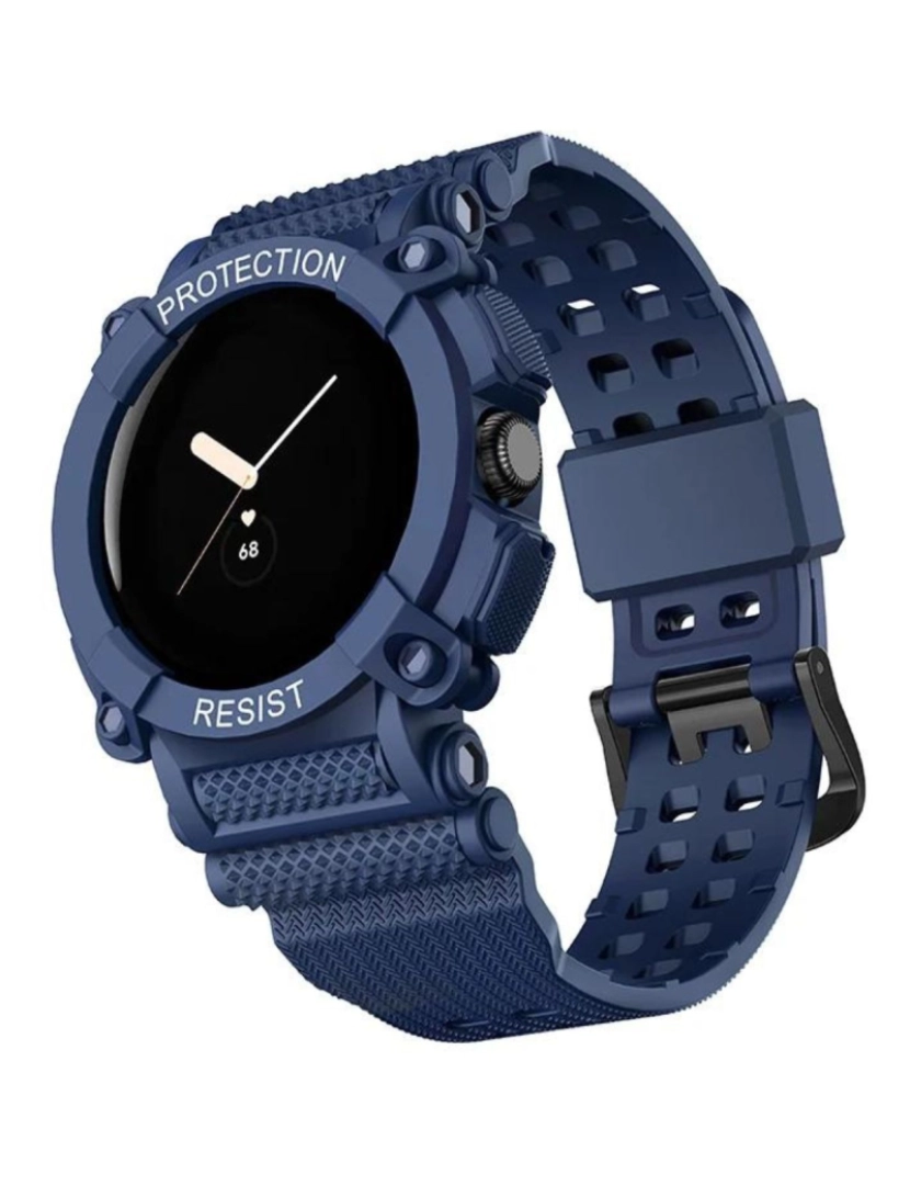 Antiimpacto! - Pack 360 capa bracelete robusto para Google Pixel Watch Azul meia noite