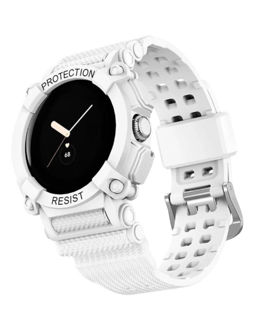 Antiimpacto! - Pack 360 capa bracelete robusto para Google Pixel Watch Branco