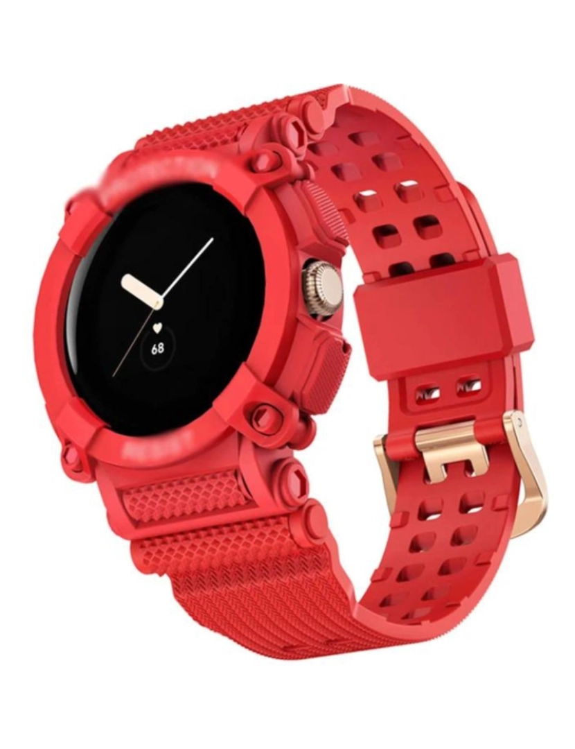 Antiimpacto! - Pack 360 capa bracelete robusto para Google Pixel Watch 3 Vermelho