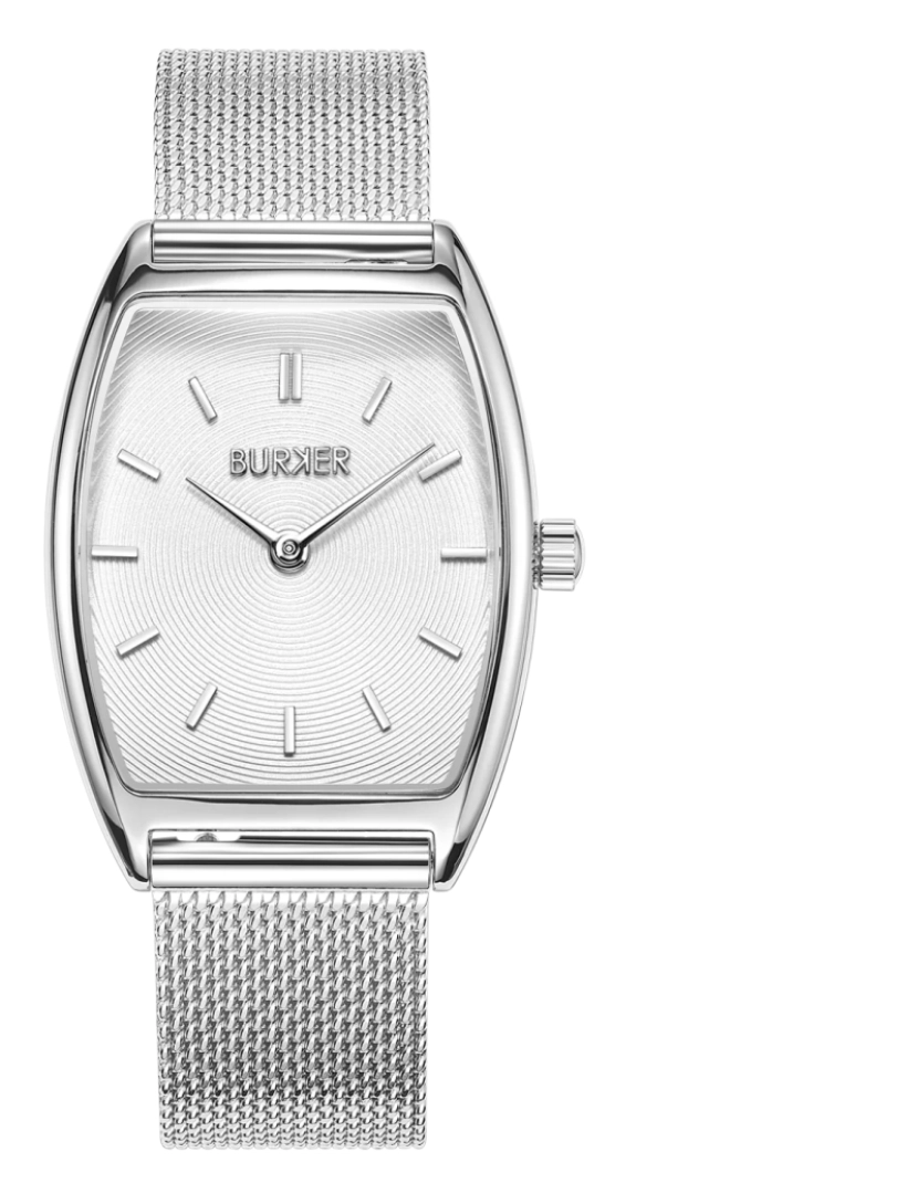 Burker - Mulheres Assista Grace Silver White Mesh